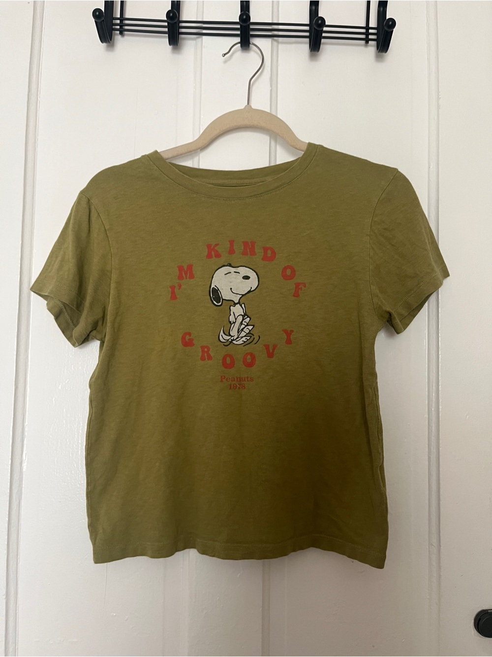 Uniqlo Peanuts « I’m Kinda Groovy » Snoopy Green T-shirt Size XS